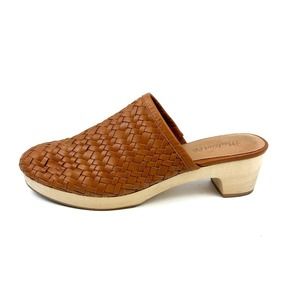 Madewell Jordyn Woven Leather Clogs Brown Women’s 9